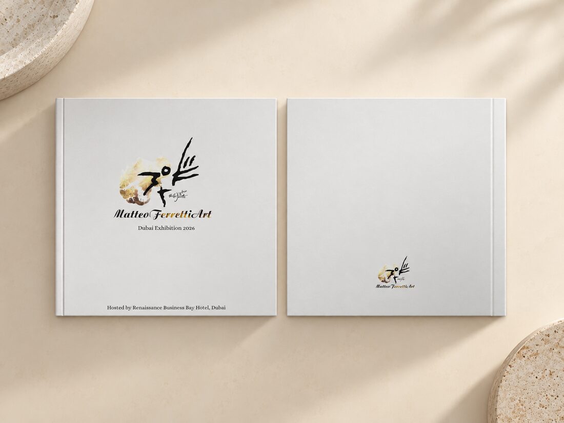 Matteo Ferretti Art — catalogo della mostra di Dubai — copertina e retro